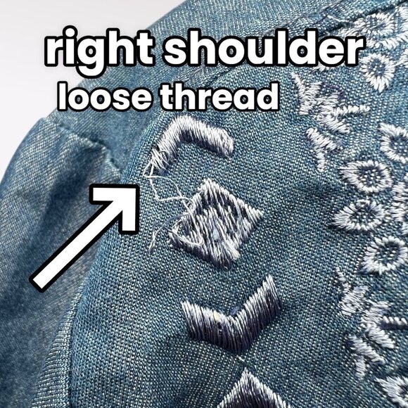 Vintage Y2K American Sweetheart Embroidered Denim Shirt Blue Button Up Western L - Picture 9 of 10